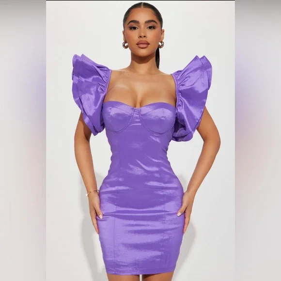 green emerald velvet dress Fashion Nova Women's Purple Polyester Cutout Bodycon Dress Small  Picky  Thrifter